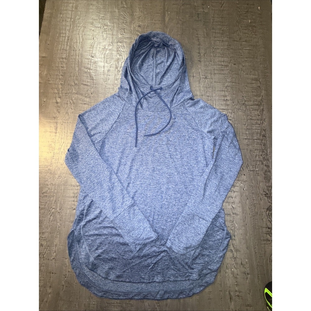 Athleta Uptempo Oversized Hoodie Blue Size M Medium Soft Thumb Holes